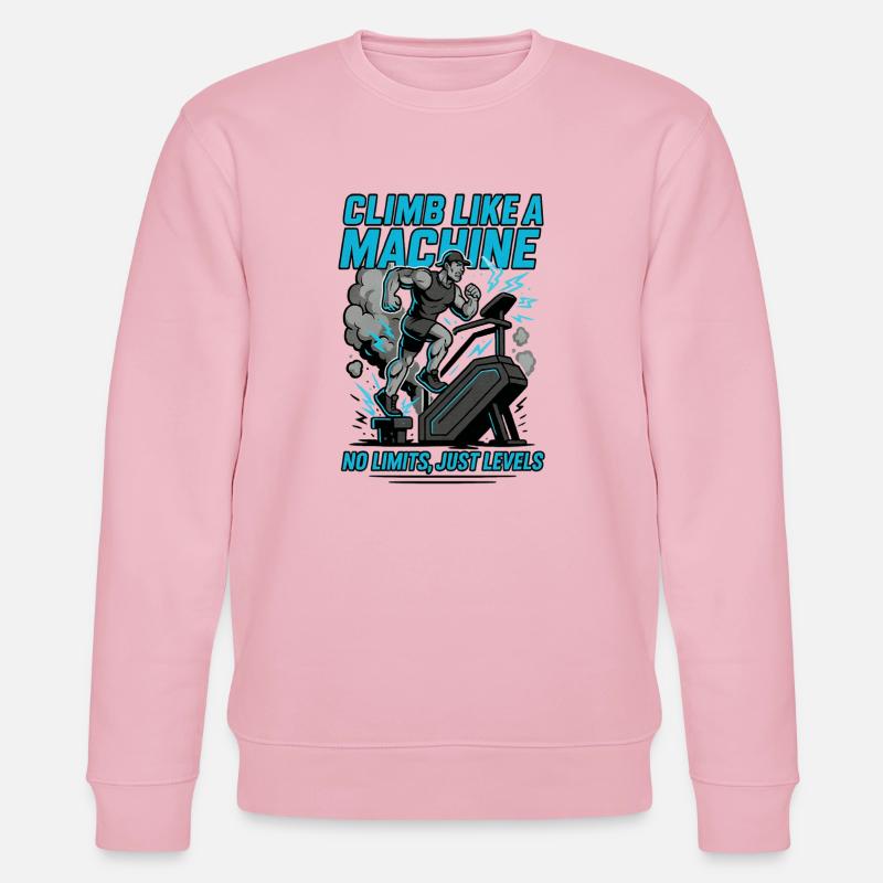 Workout Climb like a Machine - Stanley/Stella Unisex Bio-Sweatshirt CHANGER  - Hellrosa