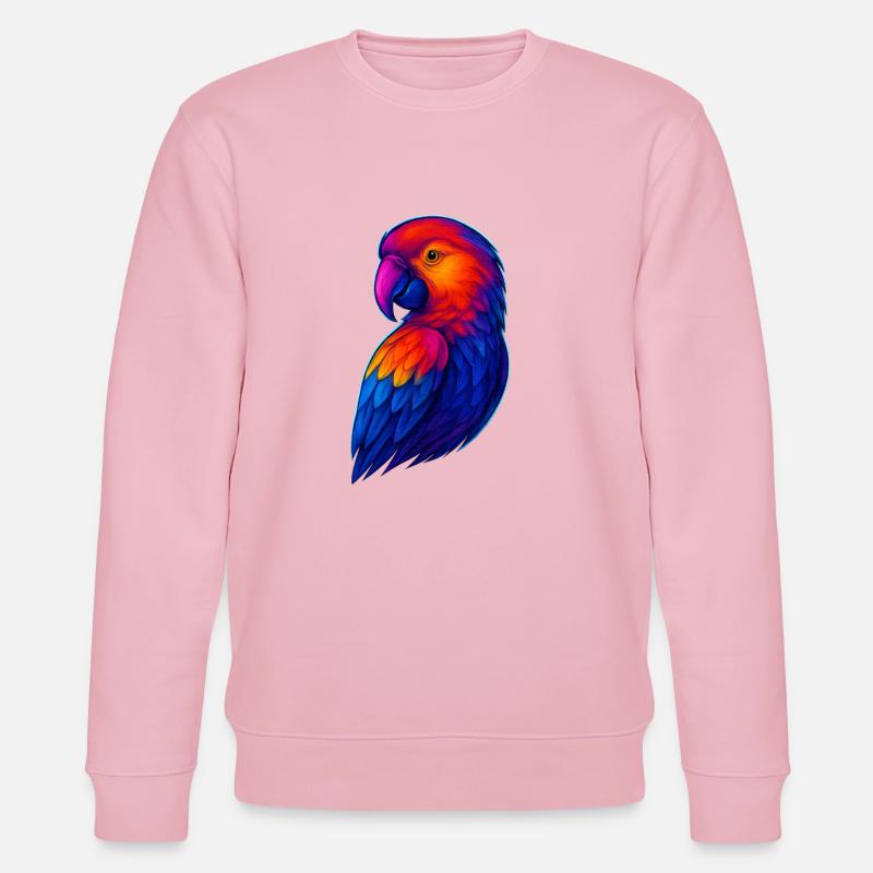 Lebendige Regenbogenpapagei Illustration - Stanley/Stella Unisex Bio-Sweatshirt CHANGER  - Hellrosa