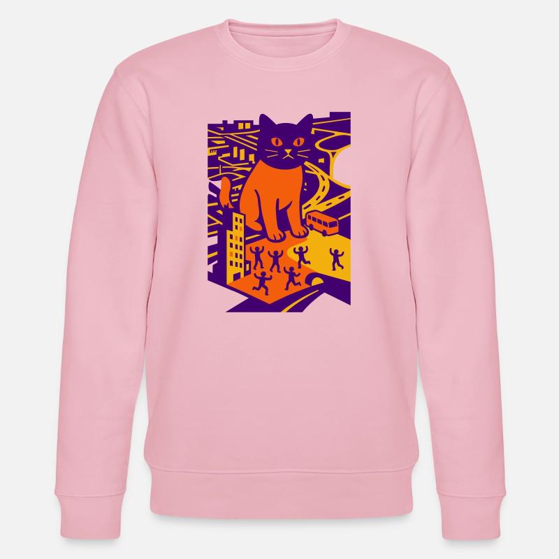 Chat géant dans la ville - Sweat bio CHANGER Stanley/Stella Unisexe - rose pâle