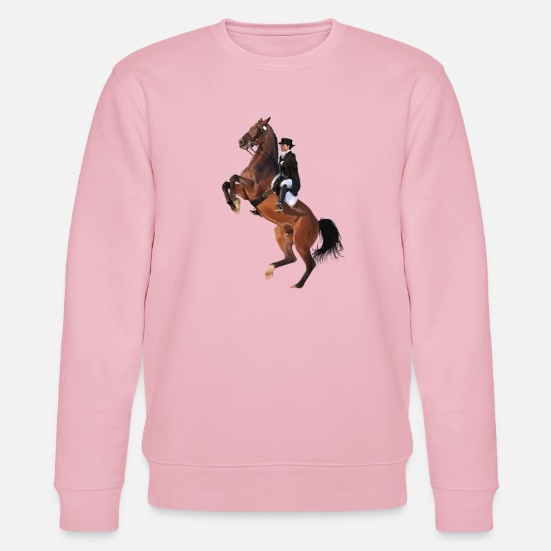 Eleganter Reiter auf Springendem Pferd - Stanley/Stella Unisex Bio-Sweatshirt CHANGER  - Hellrosa