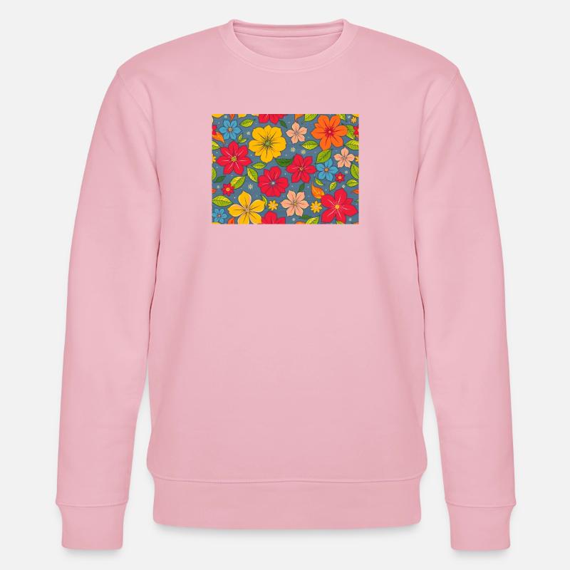 Blumenmuster im Boho-Design - Stanley/Stella Unisex Bio-Sweatshirt CHANGER  - Hellrosa