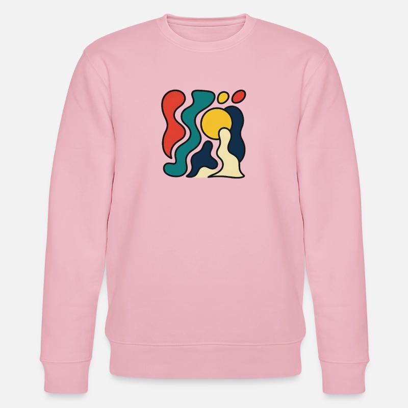 Abstraktes Design mit gelber Sonne - Stanley/Stella Unisex Bio-Sweatshirt CHANGER  - Hellrosa