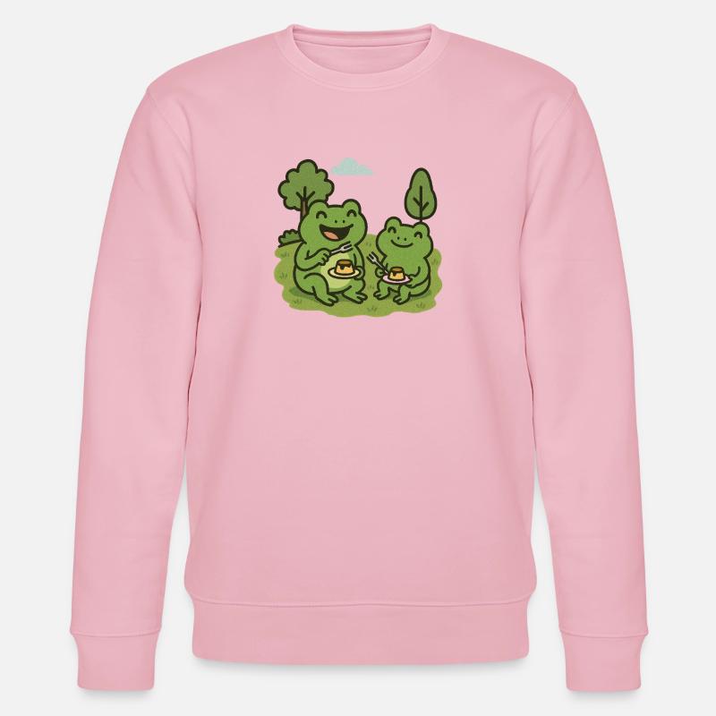 Pudding mit Gabel essen - Frösche - Stanley/Stella Unisex Bio-Sweatshirt CHANGER  - Hellrosa