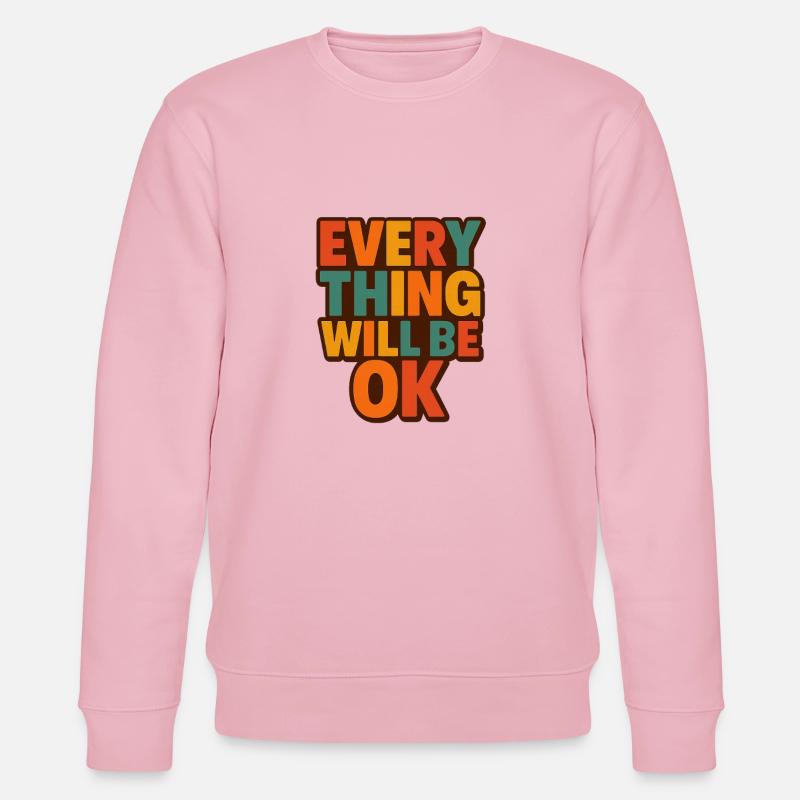 Alles wird gut, Retro-Typ - Stanley/Stella Unisex Bio-Sweatshirt CHANGER  - Hellrosa