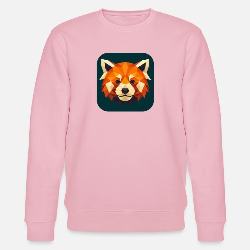 Roter Panda Kopf Low Poly - Stanley/Stella Unisex Bio-Sweatshirt CHANGER  - Hellrosa