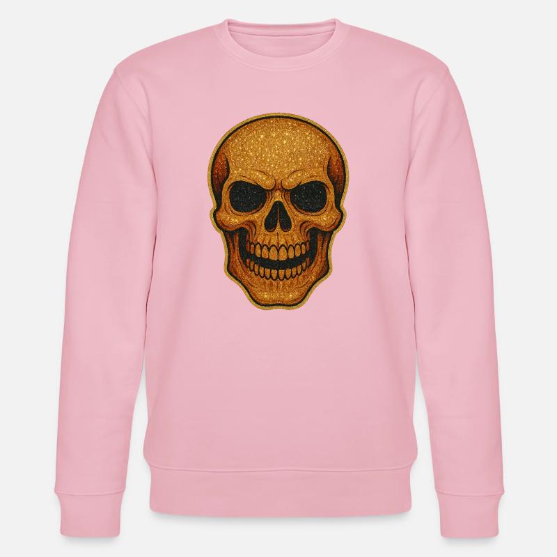 Glitzernder Goldschädel Schädel-Design - Stanley/Stella Unisex Bio-Sweatshirt CHANGER  - Hellrosa
