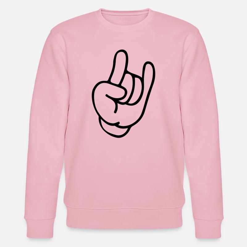 Icône de roche à la main - Sweat bio CHANGER Stanley/Stella Unisexe - rose pâle