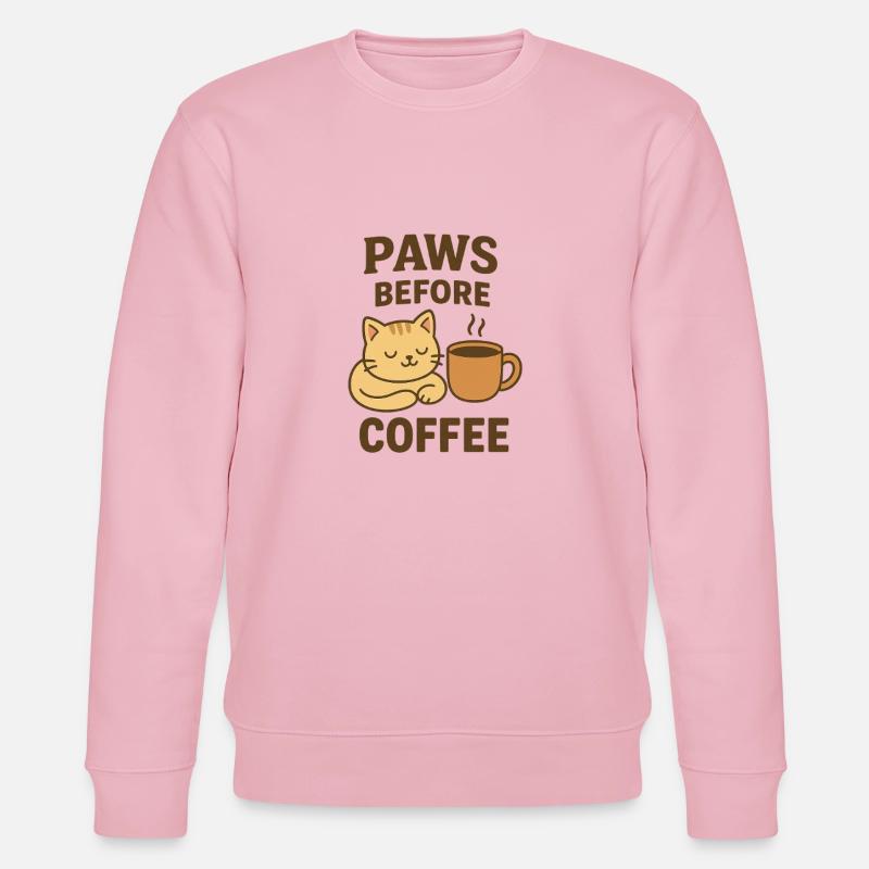 paws before coffee - Stanley/Stella Unisex Bio-Sweatshirt CHANGER  - Hellrosa