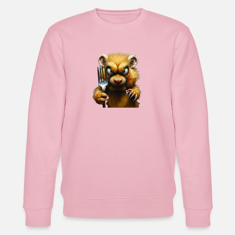 Horror-Hamster mit Gabel - Stanley/Stella Unisex Bio-Sweatshirt CHANGER  - Hellrosa