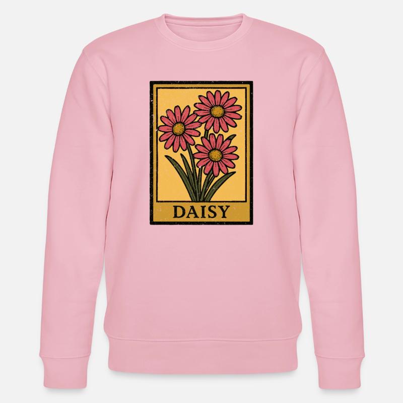 Daisy Trio Geblümter Rahmen - Stanley/Stella Unisex Bio-Sweatshirt CHANGER - Hellrosa