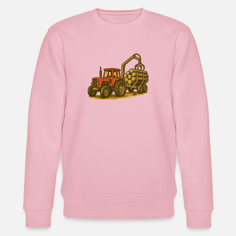 Forsttraktor mit Holzlast - Stanley/Stella Unisex Bio-Sweatshirt CHANGER  - Hellrosa