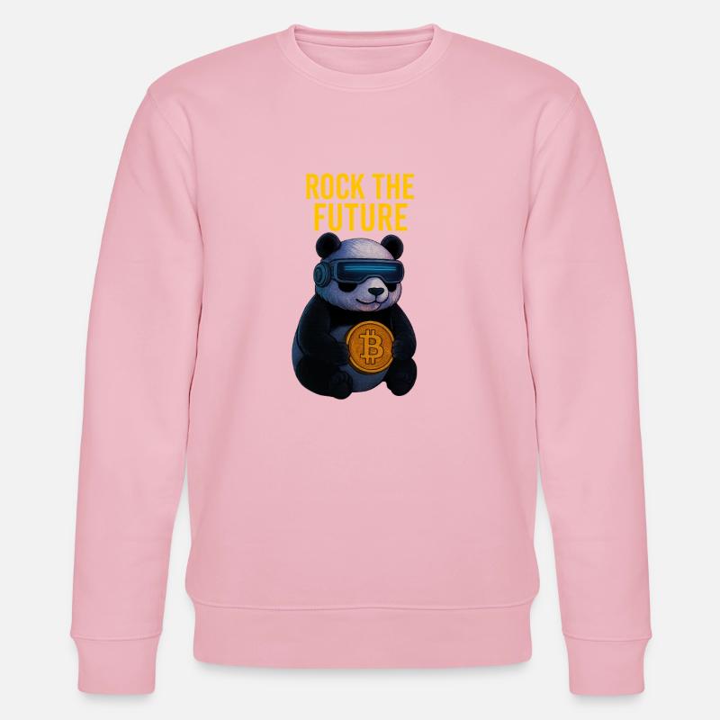 Rock the Future Panda Bitcoin - Stanley/Stella Unisex Bio-Sweatshirt CHANGER  - Hellrosa