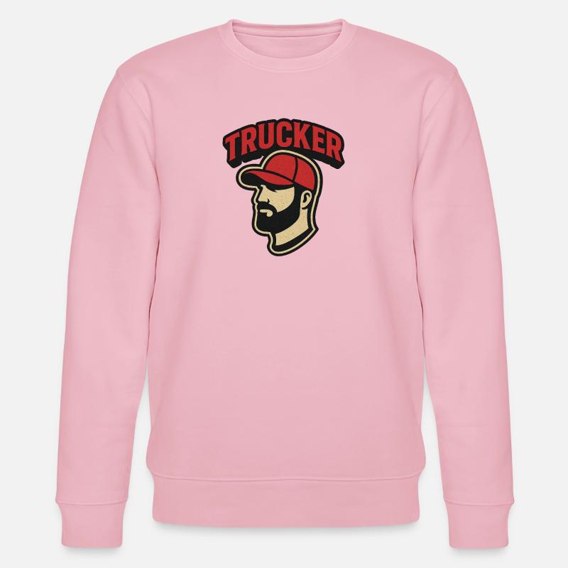 Trucker Kopf mit rotem Cap - Stanley/Stella Unisex Bio-Sweatshirt CHANGER  - Hellrosa