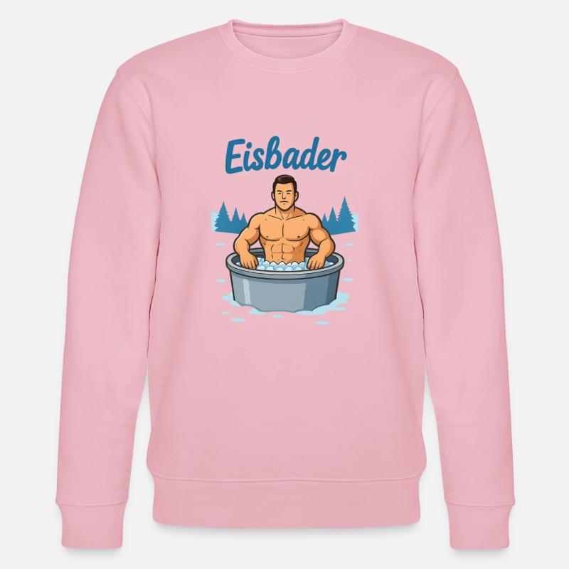 Eisbader Muskelmann im Eisbad - Stanley/Stella CHANGER Unisex Organic Sweatshirt - cotton pink