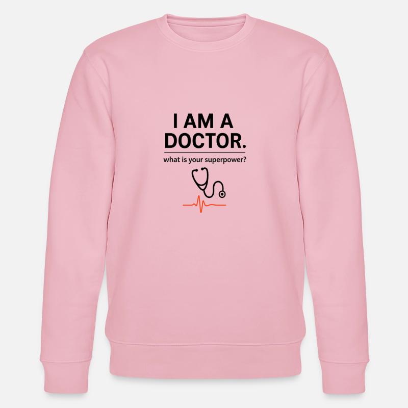 Ich bin Arzt – Deine Superkraft? - Stanley/Stella Unisex Bio-Sweatshirt CHANGER  - Hellrosa