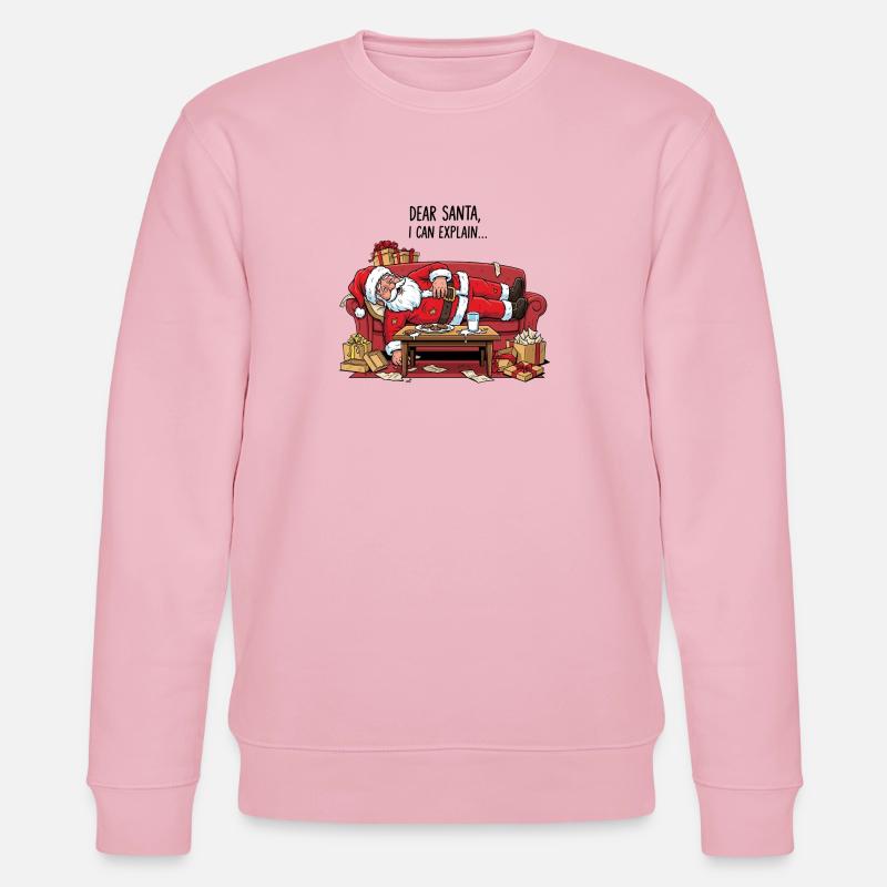 Weihnachtsmann schläft auf gemütlicher Couch - Stanley/Stella Unisex Bio-Sweatshirt CHANGER  - Hellrosa
