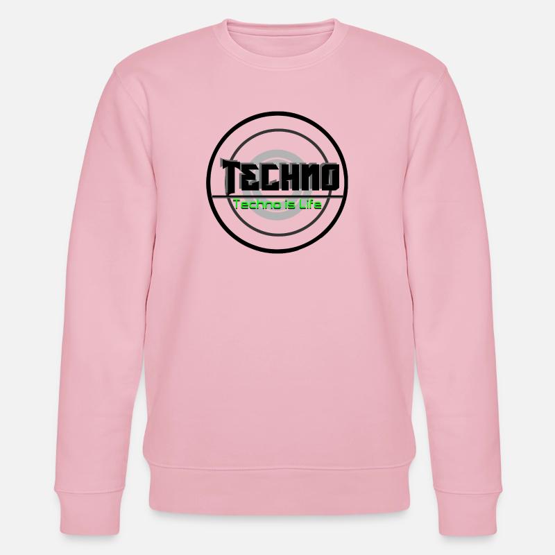 Techno Is Life Neon Logo - Stanley/Stella Unisex Bio-Sweatshirt CHANGER  - Hellrosa
