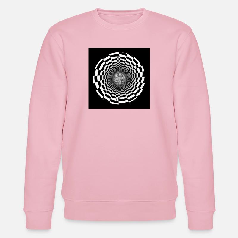 Black and white optical vortex - Stanley/Stella CHANGER Unisex Organic Sweatshirt - cotton pink