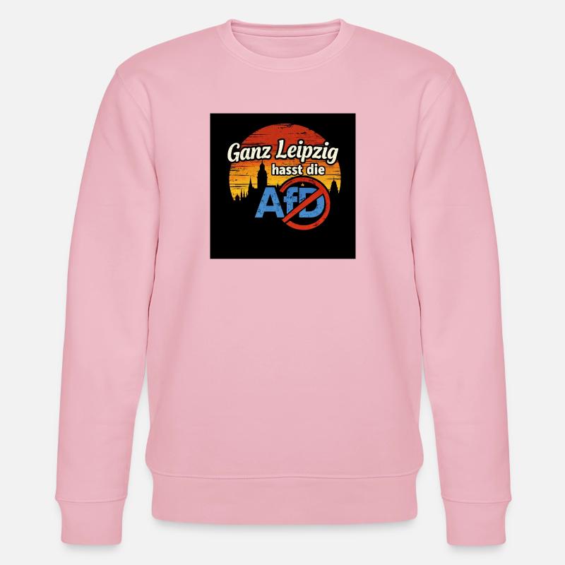 Ganz Leipzig hasst die AfD - Stanley/Stella Unisex Bio-Sweatshirt CHANGER  - Hellrosa