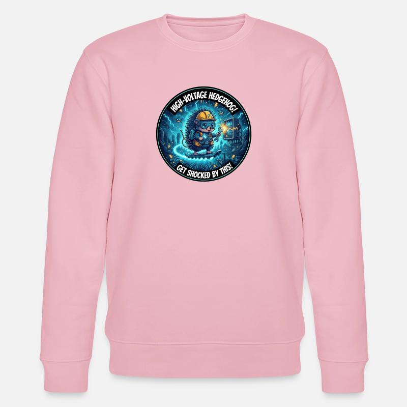 Hochspannung Igel: Stromschock-Design - Stanley/Stella Unisex Bio-Sweatshirt CHANGER  - Hellrosa