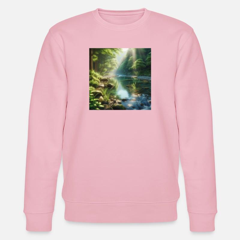 Ruhiges Skogsbäck - Stanley/Stella Unisex Bio-Sweatshirt CHANGER  - Hellrosa