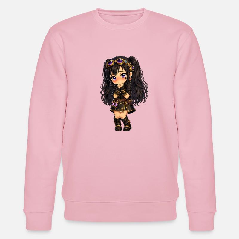 Steampunk chibi Luna mit Lila Glanz - Stanley/Stella Unisex Bio-Sweatshirt CHANGER - Hellrosa