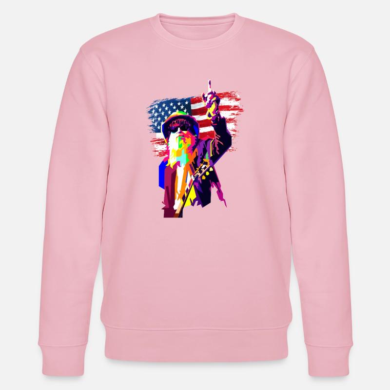 US Rock Sound Pop Art - Stanley/Stella Unisex Bio-Sweatshirt CHANGER  - Hellrosa