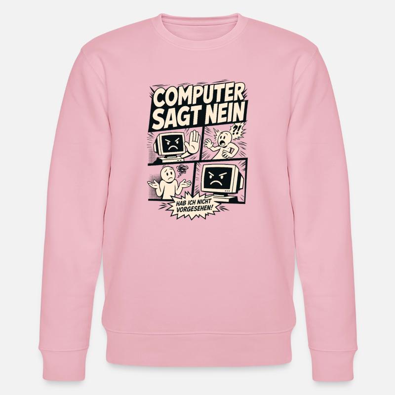 Computer sagt nein Comic Design - Stanley/Stella Unisex Bio-Sweatshirt CHANGER  - Hellrosa