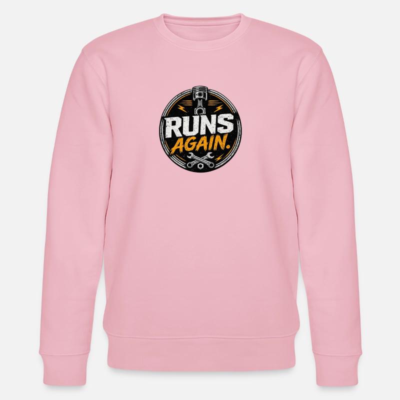 Runs Again Engine Revival-Abzeichen - Stanley/Stella Unisex Bio-Sweatshirt CHANGER  - Hellrosa