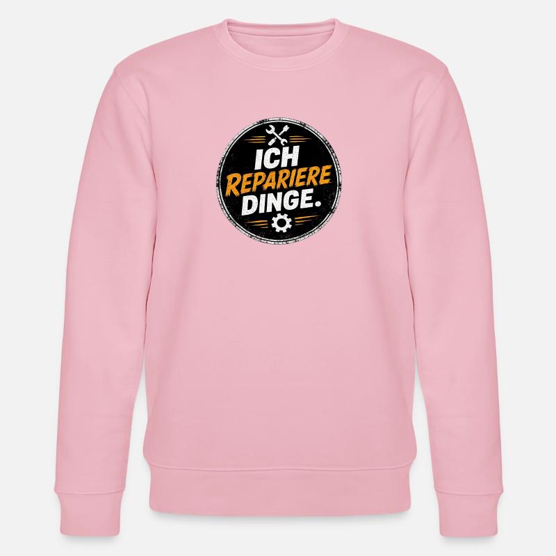 Ich repariere Dinge – Handwerk Spruch - Stanley/Stella Unisex Bio-Sweatshirt CHANGER  - Hellrosa