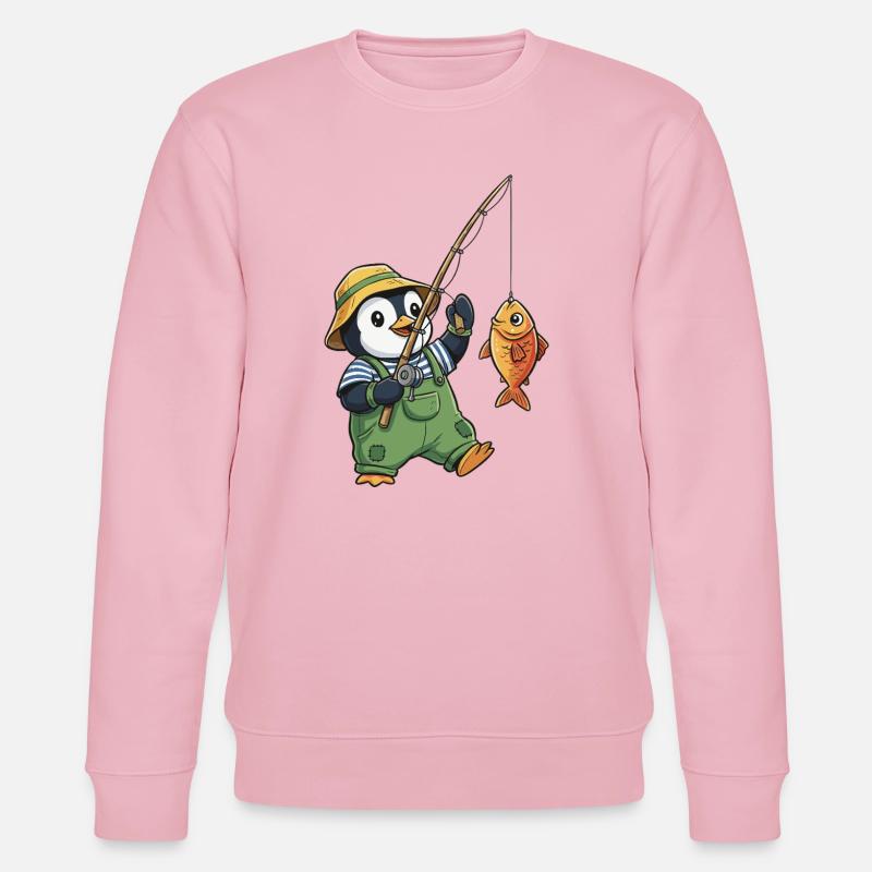 Pinguin Angler - Stanley/Stella Unisex Bio-Sweatshirt CHANGER - Hellrosa