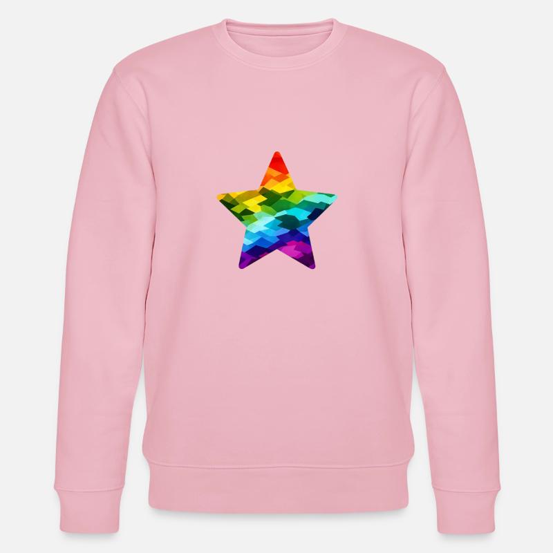 Regenbogen-Mosaikstern - Stanley/Stella Unisex Bio-Sweatshirt CHANGER  - Hellrosa
