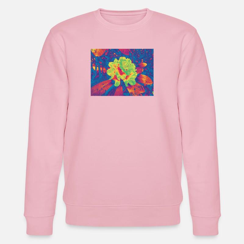Neon Bloom Psychedelische Blume - Stanley/Stella Unisex Bio-Sweatshirt CHANGER  - Hellrosa
