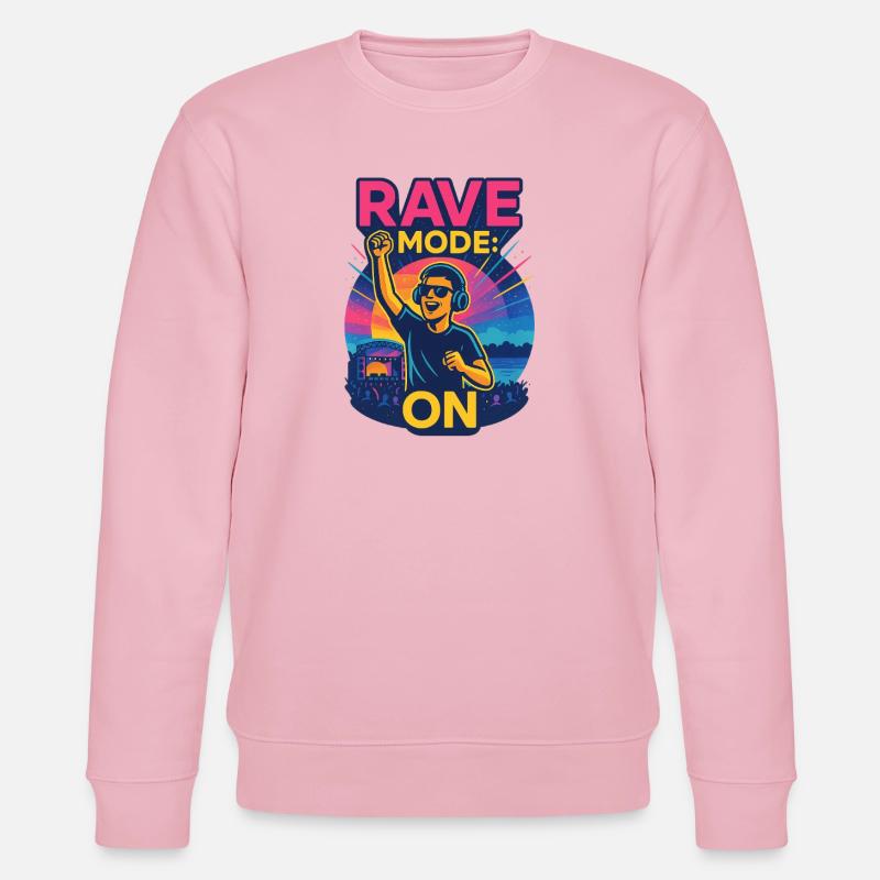 RAVE MODE: ON - Stanley/Stella CHANGER Unisex Organic Sweatshirt - cotton pink