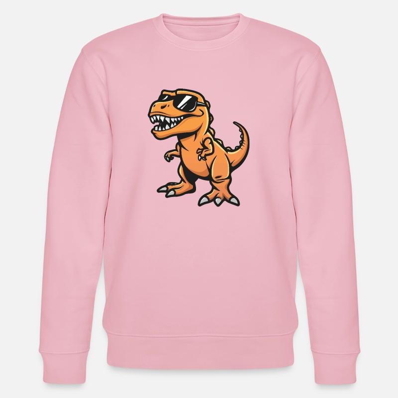 Dinosaur T-Rex Cool Comic - Stanley/Stella CHANGER Unisex Organic Sweatshirt - cotton pink