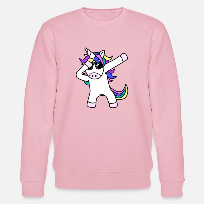 Dabbing Einhorn - Stanley/Stella Unisex Bio-Sweatshirt CHANGER  - Hellrosa