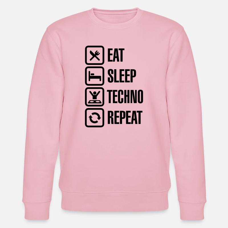 Eat Sleep Techno Repeat - Sweat bio CHANGER Stanley/Stella Unisexe - rose pâle