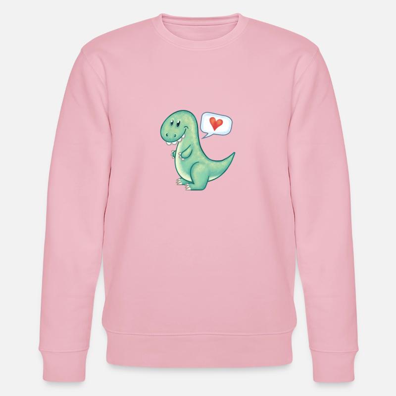 Dino mit Herz - Stanley/Stella Unisex Bio-Sweatshirt CHANGER  - Hellrosa