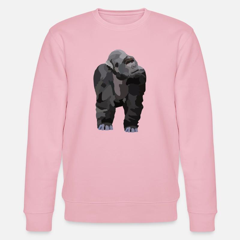 Gio, der Gorilla - Stanley/Stella Unisex Bio-Sweatshirt CHANGER  - Hellrosa