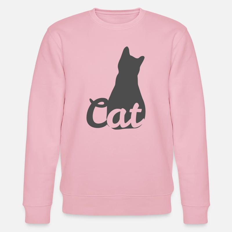 Katzen-Silhouette mit Cat-Text - Stanley/Stella Unisex Bio-Sweatshirt CHANGER  - Hellrosa