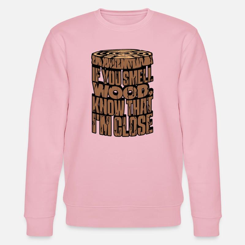 Menuiserie arbre coupeur déclaration bois bûcheron - Sweat bio CHANGER Stanley/Stella Unisexe - rose pâle