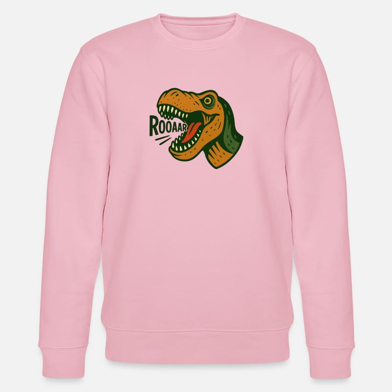 T-Rex Kopf mit lautem Gebrüll - Stanley/Stella Unisex Bio-Sweatshirt CHANGER  - Hellrosa