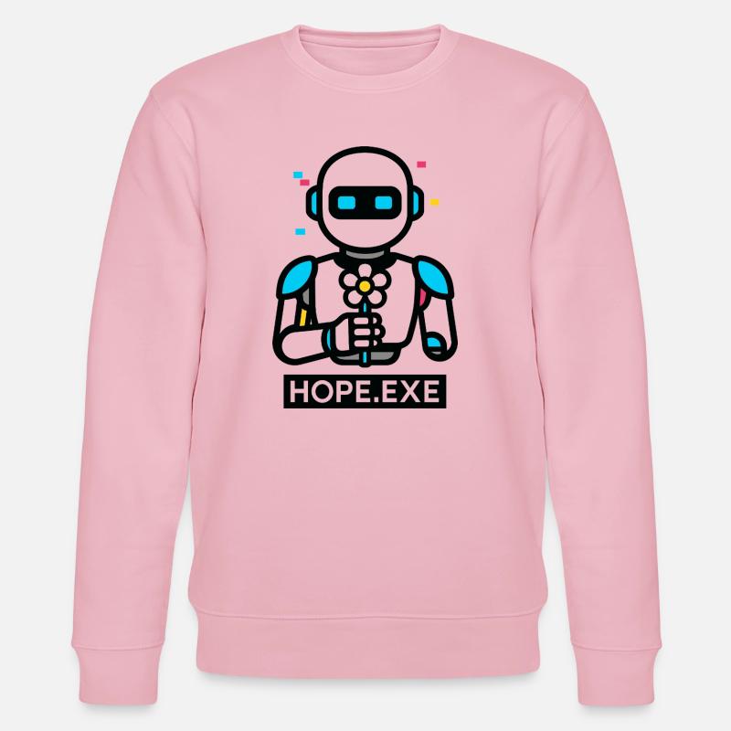 HOPE.EXE – Robot avec fleur - Sweat bio CHANGER Stanley/Stella Unisexe - rose pâle