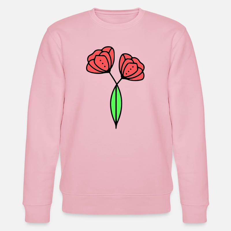 mohnblume-mohnblumen-minimalistisch-line-art-6 - Stanley/Stella Unisex Bio-Sweatshirt CHANGER  - Hellrosa