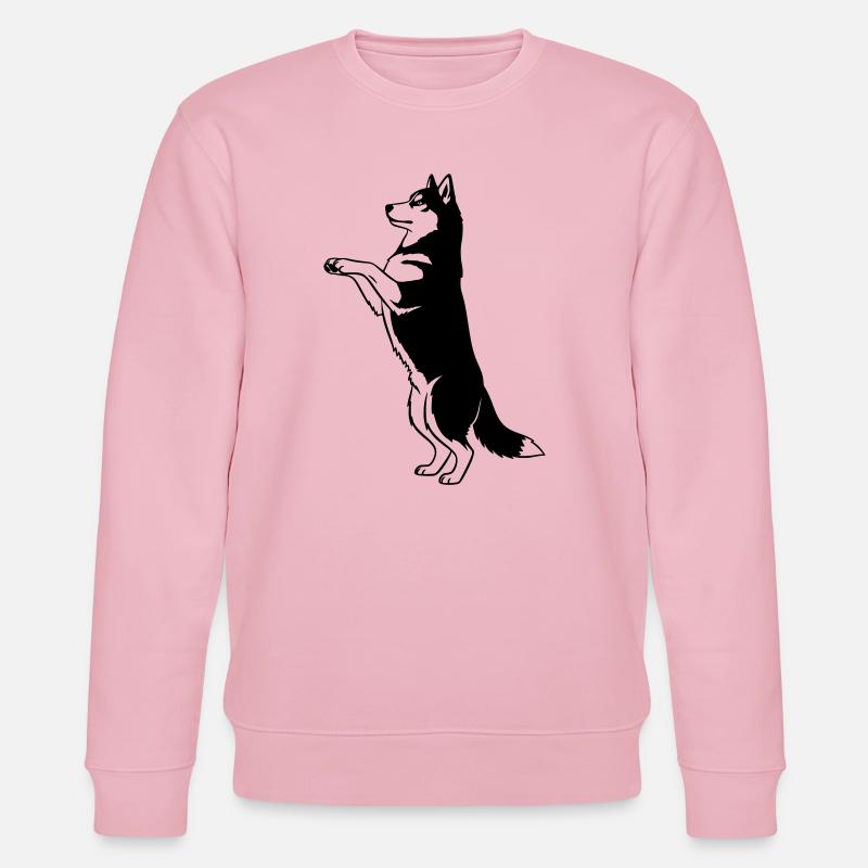 Stehender Hund Silhouette Vector - Stanley/Stella Unisex Bio-Sweatshirt CHANGER  - Hellrosa
