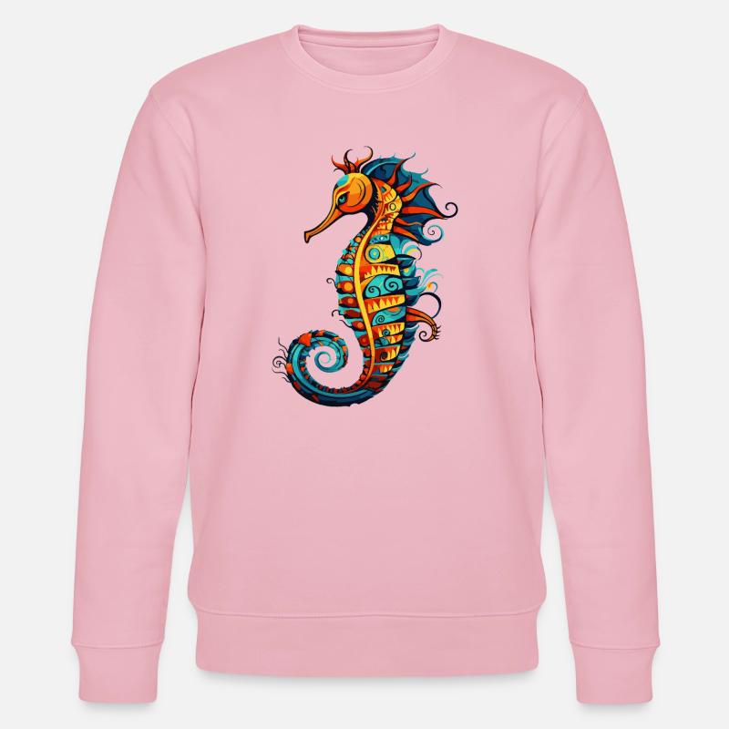  Seepferdchen Comic Seepferd - Stanley/Stella Unisex Bio-Sweatshirt CHANGER  - Hellrosa