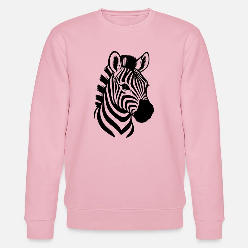 Zebra Head - Zebra - Stanley/Stella CHANGER Unisex Organic Sweatshirt - cotton pink