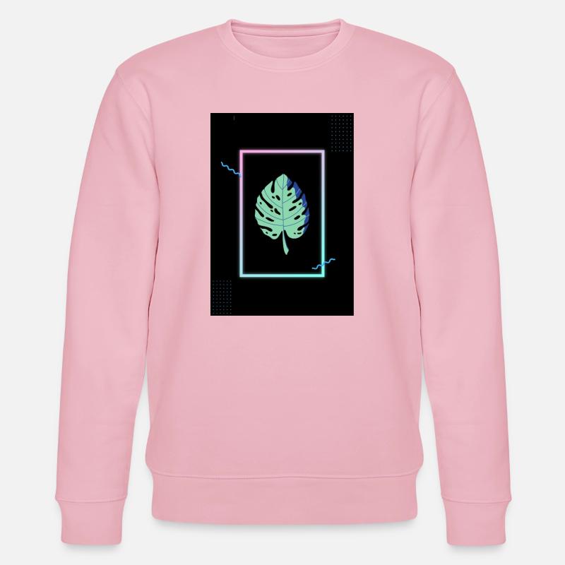 Monstera Neon Frame - Stanley/Stella Unisex Bio-Sweatshirt CHANGER  - Hellrosa