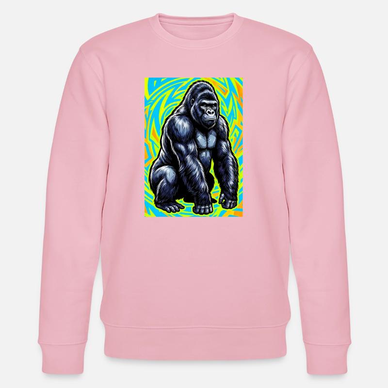 Gorilla - Stanley/Stella Unisex Bio-Sweatshirt CHANGER  - Hellrosa