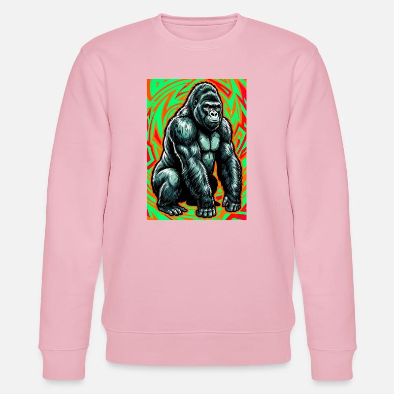 Gorilla - Stanley/Stella Unisex Bio-Sweatshirt CHANGER  - Hellrosa